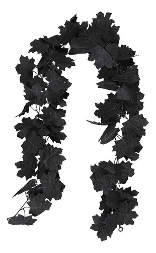 Guirnalda De Hojas De Arce, Hojas Negro Negro 170cm