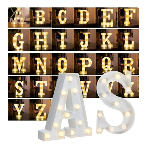 Letras Decorativas Luminosas Acrílico Led Color Amarillo