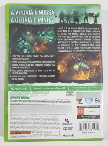 Sacred 3 - Xbox 360 (Usado)