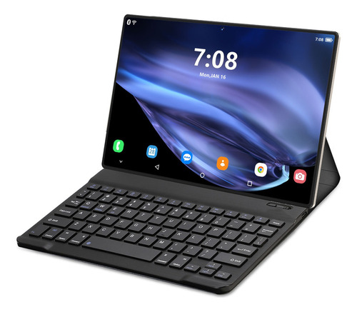 Tablet 6gb Ram + 128gb Teclado Capa Para Estudo E Trabalho Cor Preto