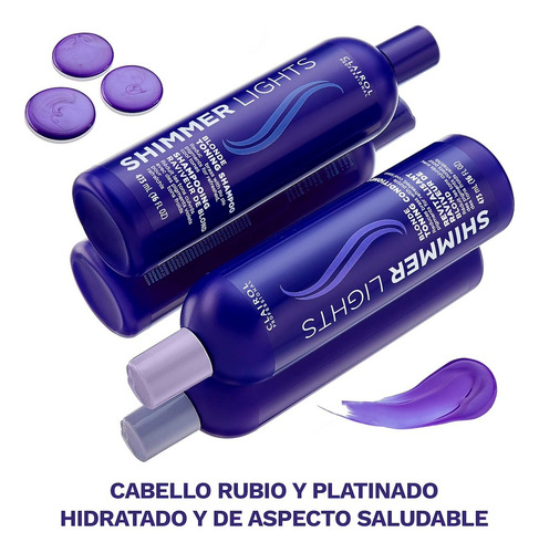 Kit Shampoo Y Acondicionador Matizador Rubios Shimmer Lights 946 g