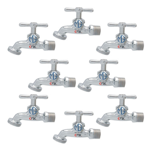 Cnx Vnc13 Llave Nariz Jardin 1/2 Laton Reforzado Cromada 8pz