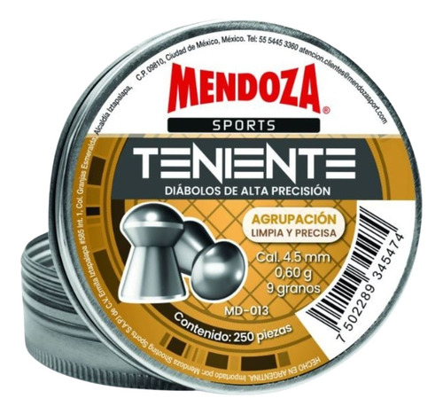 Diábolos Mendoza Teniente Md-013 Punta Domo 4.5mm 250pz