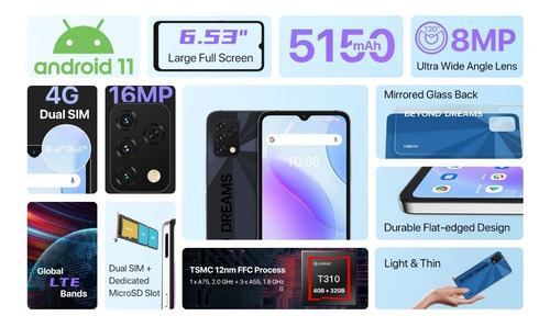 Imagen 3 de 5 de Umidigi A11s 4gbram/32gb Gratis Micro Sd 32gb+audífonos