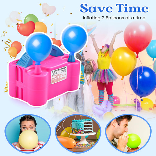 Bomba Inflable De Globo Eléctrico De Doble Fiesta Inflable