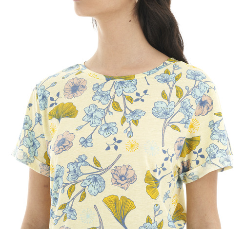 Polera Mujer Haka Honu Flora Amarillo