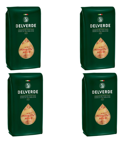 Fideos Delverde Penne Rigate Pack X4 X500 Gr
