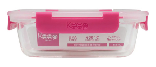 Contenedor Hermético 640 Ml Keep Rosado