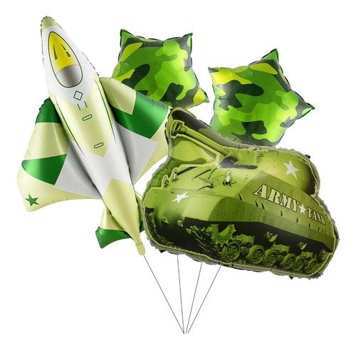 Globo Militar, Camuflaje Militar, Avión, Tanque, 4 Unidades