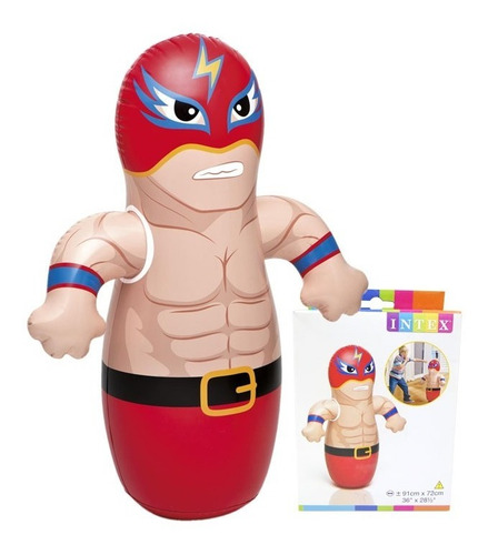 Muñeco Inflable Punching Bag Boxeador 91 X 51cm Intex