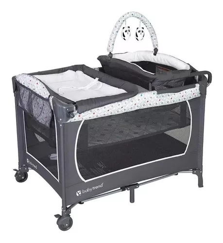 Pamo Babe Corralito portátil para bebés, corralito de bebé para niños  pequeños, cuna portátil con bolsa de almacenamiento (gris)