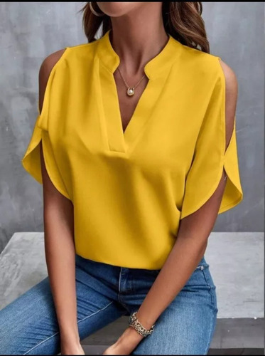 Blusas Para Mujer Elegante Moda Top Dama Casual Cuello V