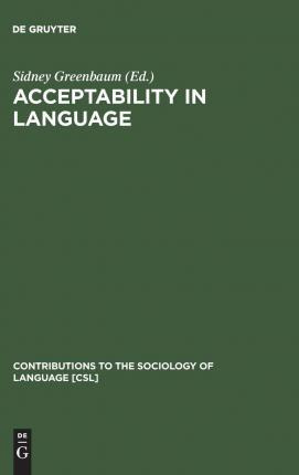 Libro Acceptability In Language - Sidney Greenbaum