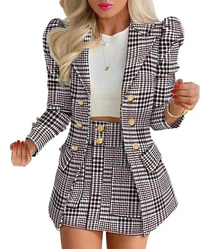 Nuevo Conjunto Sac Falda Y Top Para Dama Set De 2 Pieza u