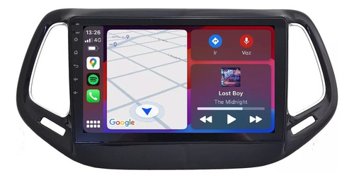 Stereo Gps Android Pantalla Jeep Compass 17-20 4+64 Carplay Negro Piano