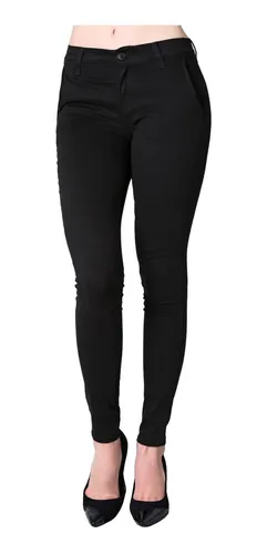Pantalon de gabardina mujer negro new arrivals