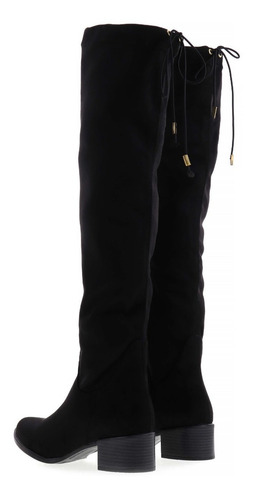 Imagen 4 de 4 de Botas Mujer Largas De Gamuza Semi Stretch Negro Erez