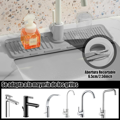 2 En 1 Alfombrilla De Silicona Absorbente Tapete Fregaderone