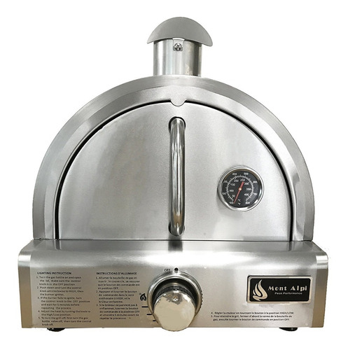 Horno De Pizza Acero Inoxidable A Gas + Piedra Para Pizza