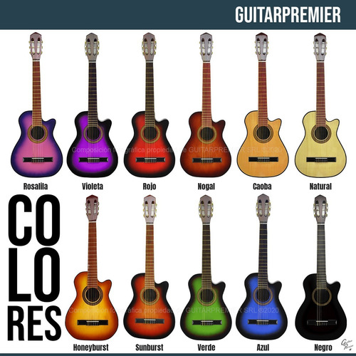 Imagen 3 de 10 de Guitarra Criolla Con Corte Mediana 3/4 Niño O Viajero Funda