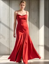 Comprar Vestido Largo Fiesta Satén Mujer Juvenil  Moda Pasion