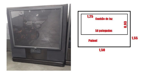 Tv Retroprojetor Sony / 50 Polegadas / Vintage