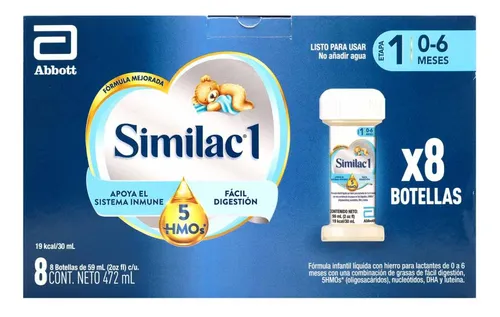 Similac 1 5 Hmos,59ml X 8 Botellas Listas Para Usar