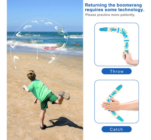 Bumerang Para Niños Boomerang Paquete De 2 Estilo Australian Color