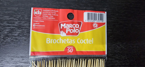 Palos Anticucho Brochetas Pinchos 20 Cm Marco Polo Pack X100