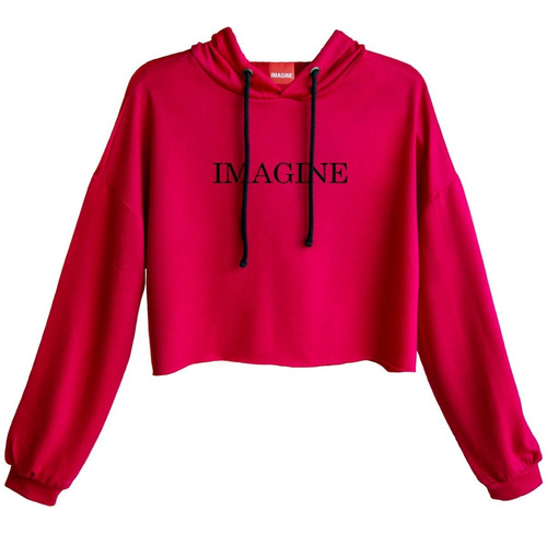 Cropped Hoodie Imagine Original Blusa Corta Manga Larga #807