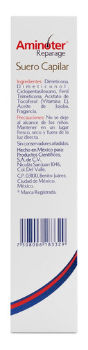 Aminoter Reparage Suero Cuidado Capilar Reparador De Puntas