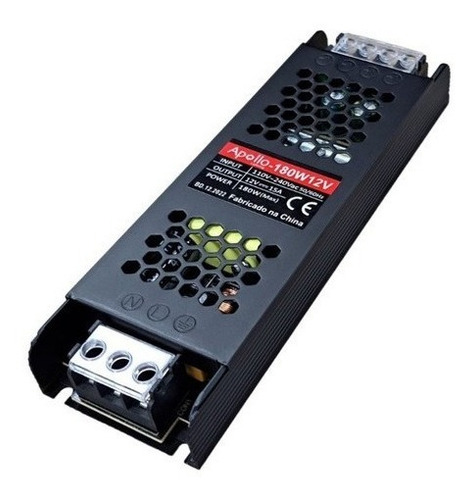 Fonte Chaveada Slim 15a 12v 180w Bivolt Cftv Fita Led Som