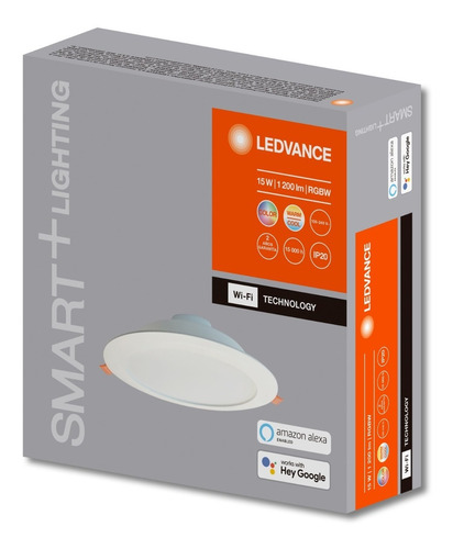 Luminaria Plafon Embutir Inteligente Smart Wifi Rgb Ledvance Cor Branco 110V/220V