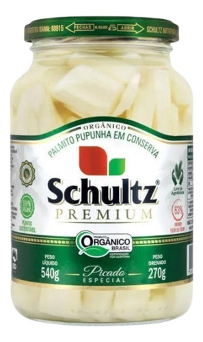 Kit 2x: Palmito Pupunha Picado Orgânico Schultz 270g