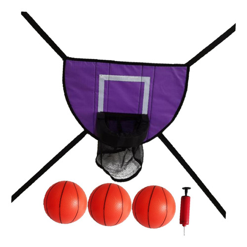 Trampolín Aro De Baloncesto Accesorio De Con Tres Bolas