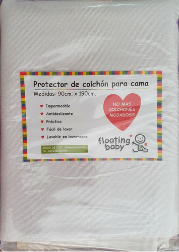 Protector Colchón Cama 1 Plaza Impermeable Antideslizante