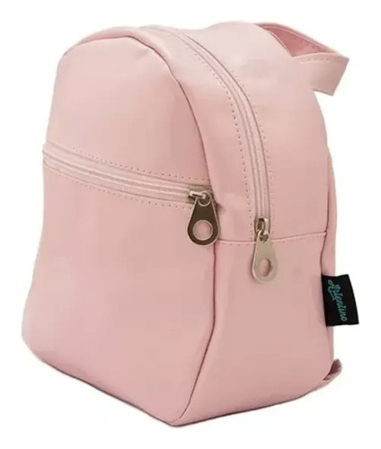 Cartera Mini Mochila Charol Rosa Regulable 2 Compart Entrega