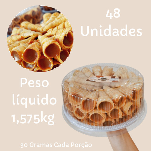 Canudo Frito Recheado C/ Doce De Leite 48 Unidades- Brendha