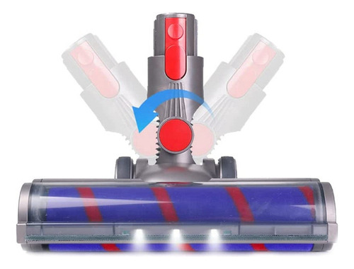 Para Dyson V7 V8 V10 Rodillo Suave Cepillo Barra Led Faros F