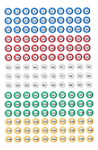 150x Bolas De Bingo, Dispositivos De Bolas De Conteo,