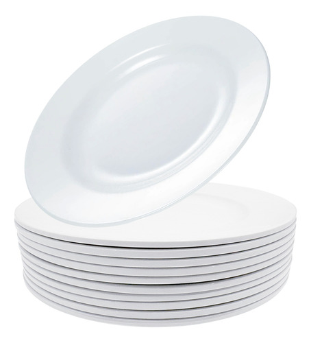 Pack 12 Plato De Postre Aperitivos Melamina Blanco 20cm
