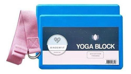 Imagen 1 de 10 de Combo 2 Yoga Block Ladrillo Eva + Cinturón De Elongación 