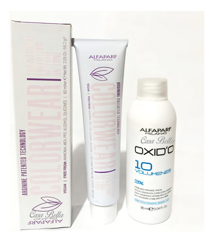 Tinte Alfaparf Sin Amoniaco Color Wear + Activador Tono 7.35 rubio medio dorado caoba