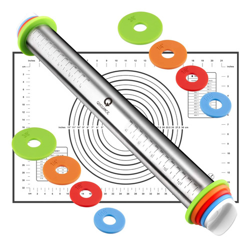 Juego De Rodillo De Cocina De Acero Inoxidable De 44 Cm