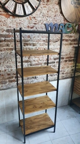 Imagen 5 de 8 de Mueble Biblioteca Industrial Madera Hierro A Medida