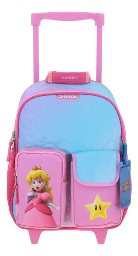 Mochila Ruedas Kinder+lonchera+lapicera Chensonpeach Kiut 25 Rosa Claro Liso