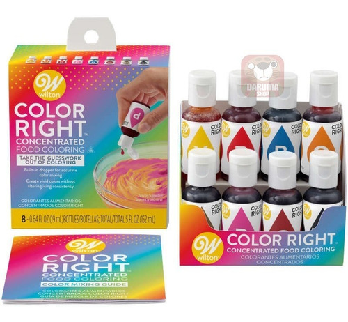 Colorante Comestible Liquido X8 Color Right Wilton Belgrano