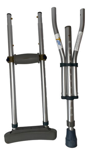 Muletas Aluminio Regulable Talle Universal Niños Adultos 617 Plateado