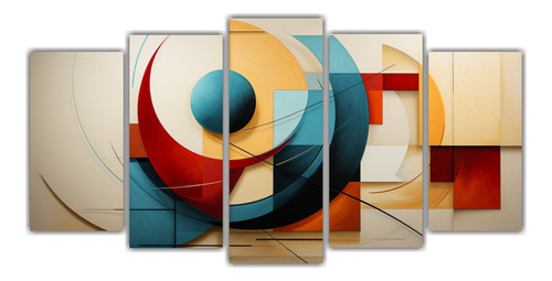 200x100cm Set 5 Canvas Hermoso Motivo Geometric Art F4a261e7