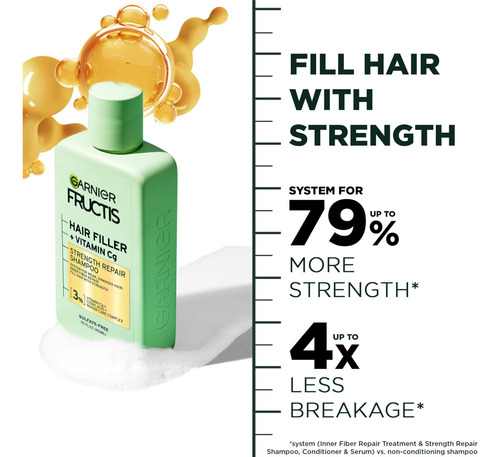 Champú Garnier Fructis Hair Filler Con Vitamina Cg Para Cabe